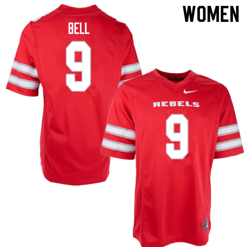 Women #9 LeShaun Bell UNLV Rebels College Football Jerseys Sale-Red